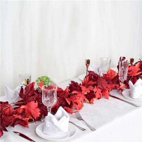 2 Pack Fall Garland Maple Leaf, 5.9Ft/Piece Hanging Vine Garland - Picture 4 of 8